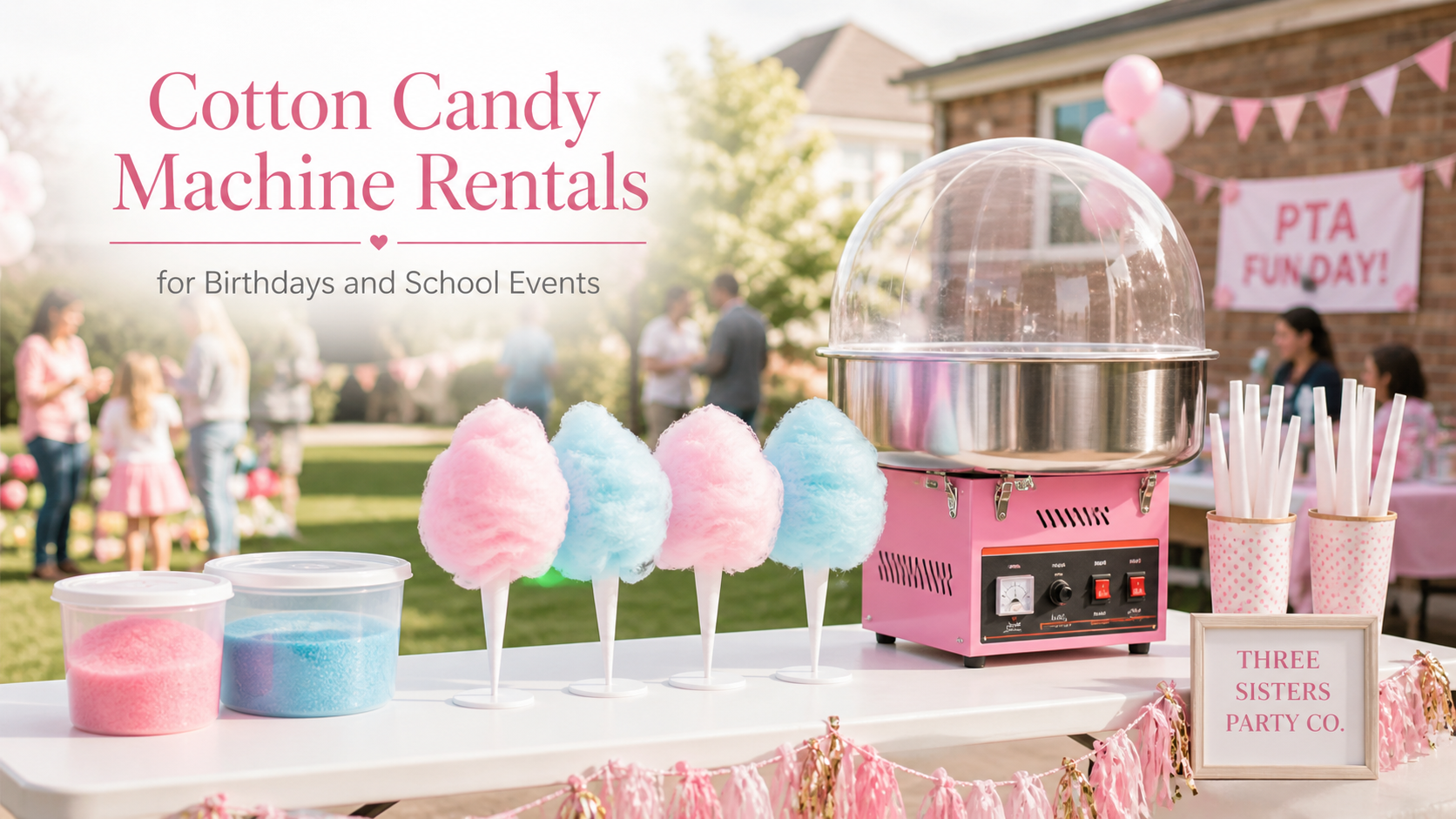 Cotton candy machine rental for birthdays and PTA events in the Capital Region NY